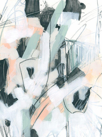 Tempered Sketch IV White Modern Wood Framed Art Print with Double Matting by Vess, June Erica