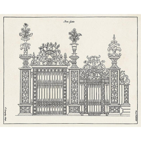 Design for an Iron Gate III Black Modern Wood Framed Art Print by Langley