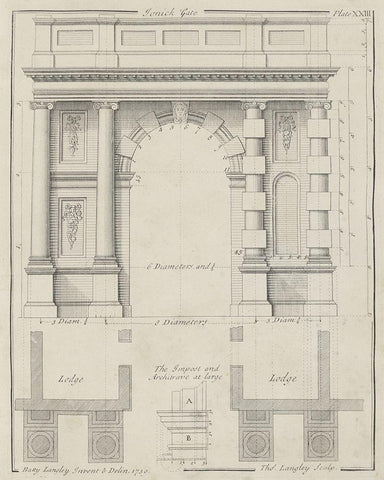 Ionic Gate White Modern Wood Framed Art Print with Double Matting by Langley