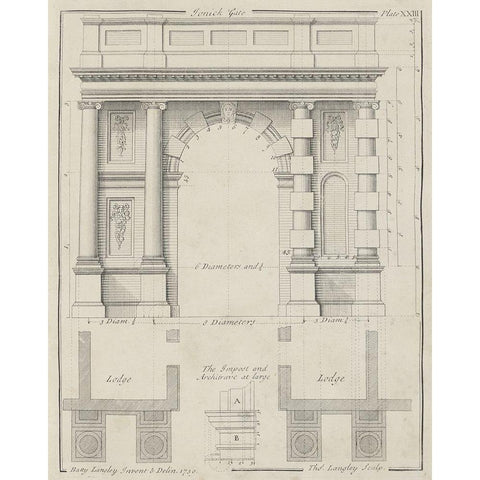 Ionic Gate Gold Ornate Wood Framed Art Print with Double Matting by Langley