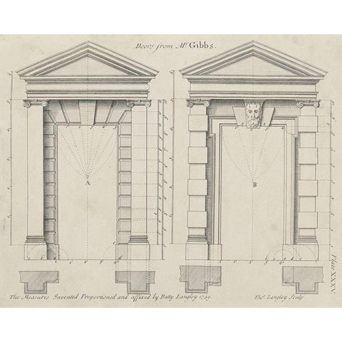 Doors from Mr. Gibbs Black Modern Wood Framed Art Print by Langley