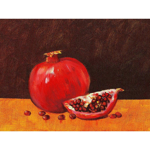 Pomegranate Still Life I White Modern Wood Framed Art Print by OToole, Tim