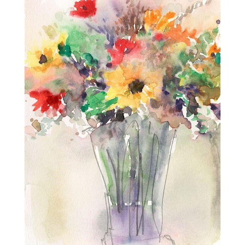 Custom Fancy that Bouquet I Black Modern Wood Framed Art Print by Dixon, Samuel