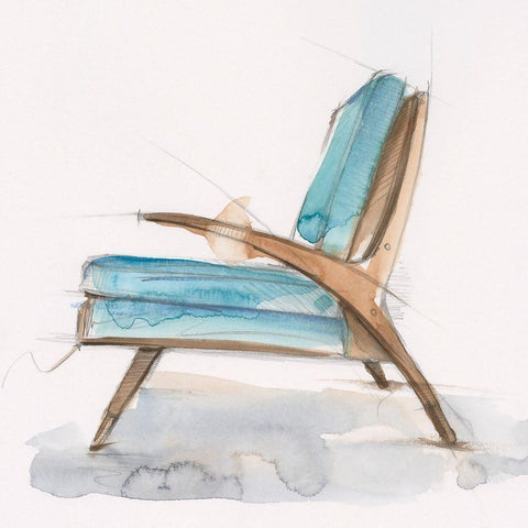 Retro Comfort II White Modern Wood Framed Art Print by Harper, Ethan