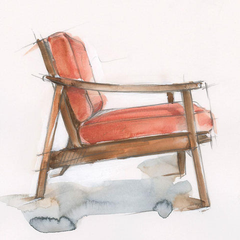 Retro Comfort III Black Modern Wood Framed Art Print with Double Matting by Harper, Ethan