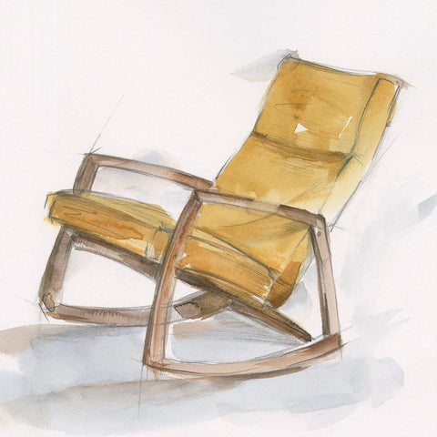 Retro Comfort IV White Modern Wood Framed Art Print with Double Matting by Harper, Ethan