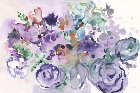 From the Garden Party I White Modern Wood Framed Art Print with Double Matting by Dixon, Samuel
