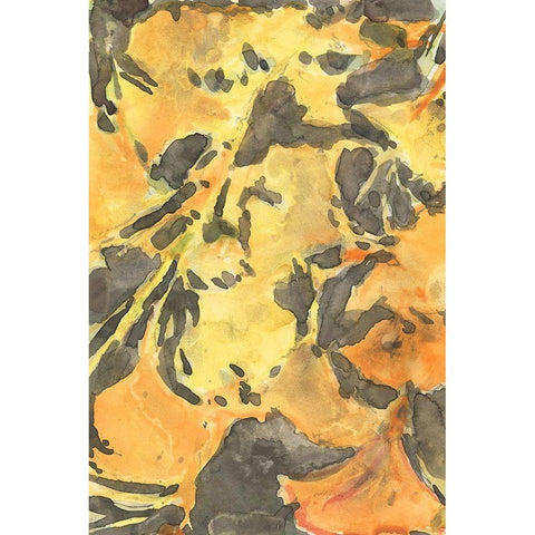 Ginkgo Leafing I Gold Ornate Wood Framed Art Print with Double Matting by Dixon, Samuel