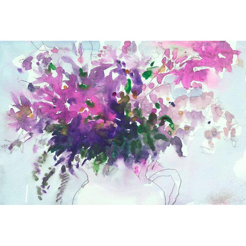 Floral in Pitcher II Gold Ornate Wood Framed Art Print with Double Matting by Dixon, Samuel