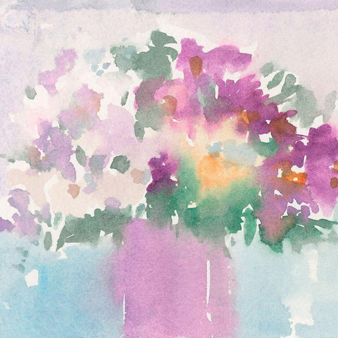 Floral Gathering I White Modern Wood Framed Art Print by Dixon, Samuel