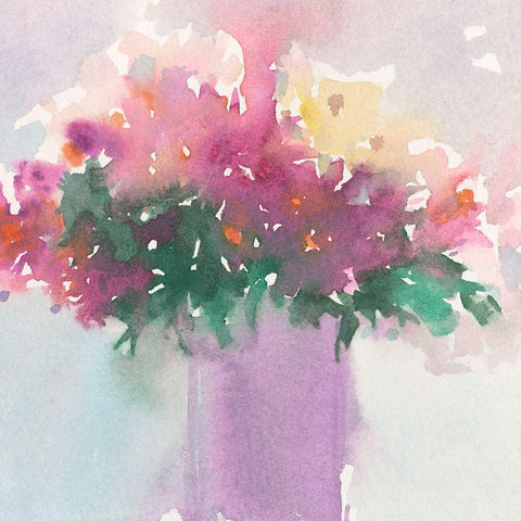 Floral Gathering II White Modern Wood Framed Art Print by Dixon, Samuel