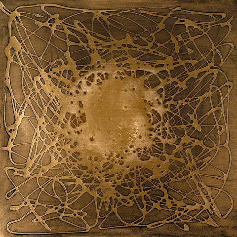 Neuron in Gold Black Ornate Wood Framed Art Print with Double Matting by Willett, Michael