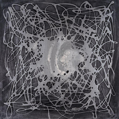 Neuron in Silver Black Modern Wood Framed Art Print with Double Matting by Willett, Michael