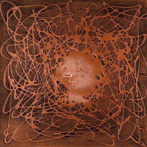 Neuron in Copper Black Modern Wood Framed Art Print with Double Matting by Willett, Michael