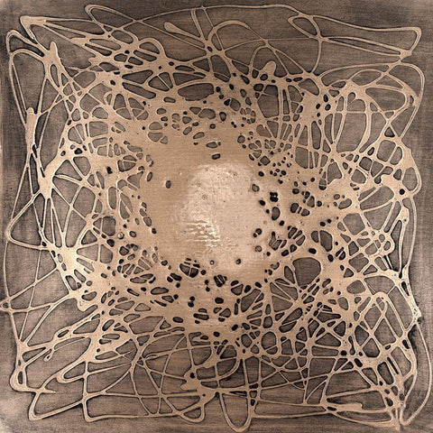 Neuron in Champagne Black Modern Wood Framed Art Print with Double Matting by Willett, Michael