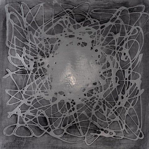 Neuron  in Gunmetal White Modern Wood Framed Art Print with Double Matting by Willett, Michael