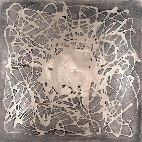 Neuron in Aged Silver Black Modern Wood Framed Art Print by Willett, Michael