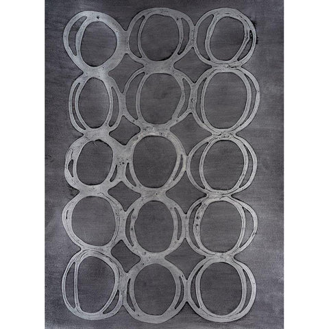 Concentric Metallic in Silver White Modern Wood Framed Art Print by Willett, Michael
