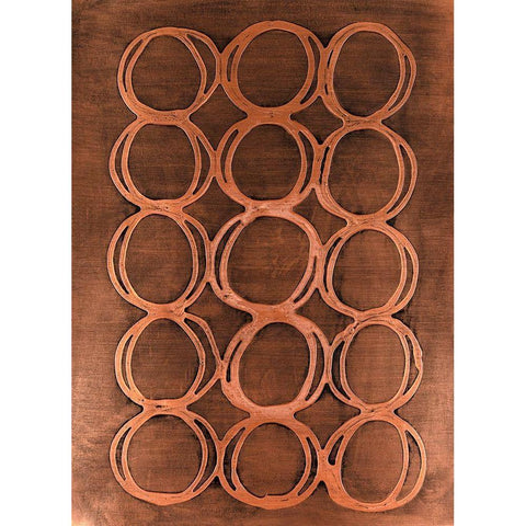 Concentric Metallic in Copper Black Modern Wood Framed Art Print by Willett, Michael