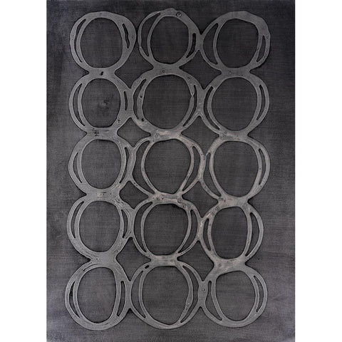 Concentric Metallic in Gunmetal White Modern Wood Framed Art Print by Willett, Michael