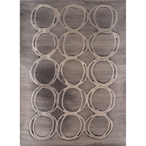 Concentric Metallic in Aged Silver White Modern Wood Framed Art Print by Willett, Michael