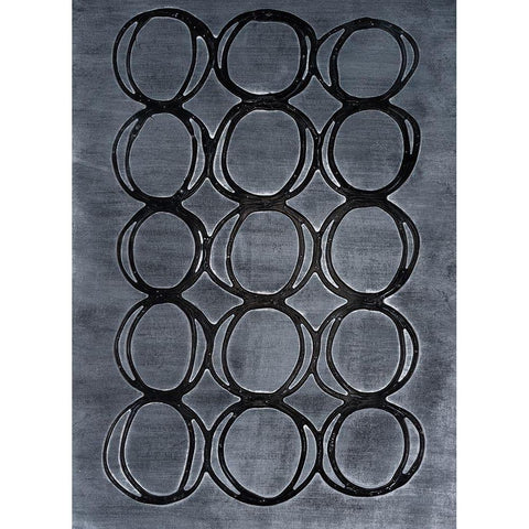 Concentric Metallic in Black Pearl White Modern Wood Framed Art Print by Willett, Michael