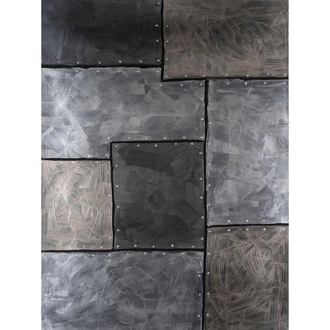 Steel Plates II Black Modern Wood Framed Art Print with Double Matting by Willett, Michael