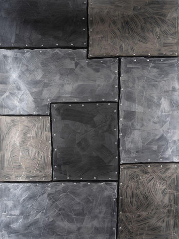 Steel Plates II Black Ornate Wood Framed Art Print with Double Matting by Willett, Michael