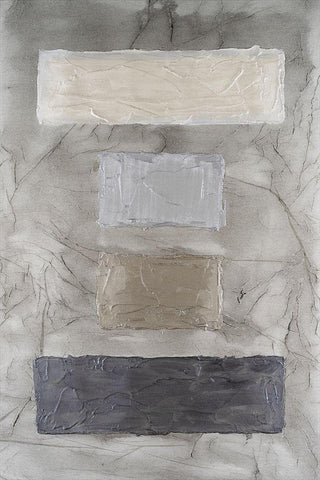 Metallic Monoliths I White Modern Wood Framed Art Print with Double Matting by Willett, Michael