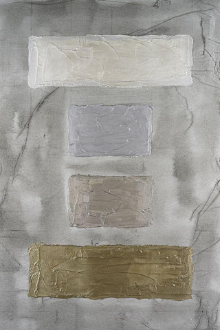 Metallic Monoliths III White Modern Wood Framed Art Print with Double Matting by Willett, Michael