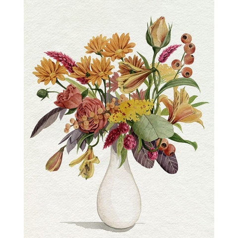 End of Season Bouquet I White Modern Wood Framed Art Print by Popp, Grace