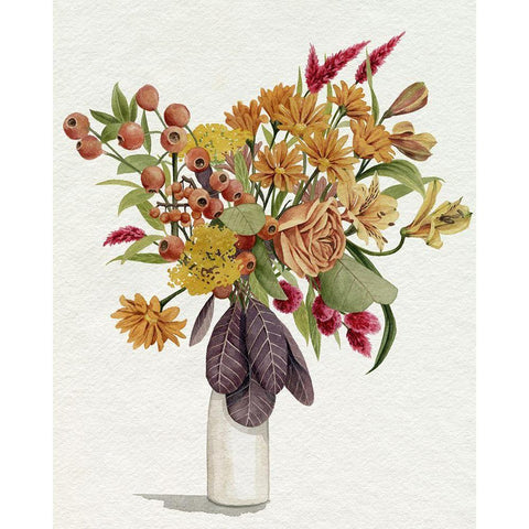 End of Season Bouquet II White Modern Wood Framed Art Print by Popp, Grace