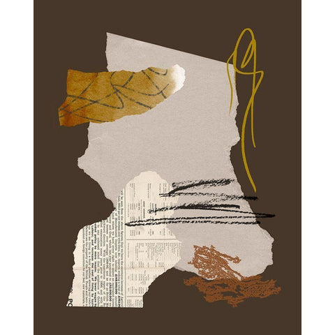 Paper Collage II Black Modern Wood Framed Art Print by Wang, Melissa