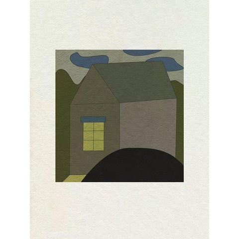 Mountain Houses I White Modern Wood Framed Art Print by Wang, Melissa