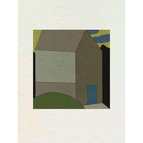 Mountain Houses III White Modern Wood Framed Art Print by Wang, Melissa