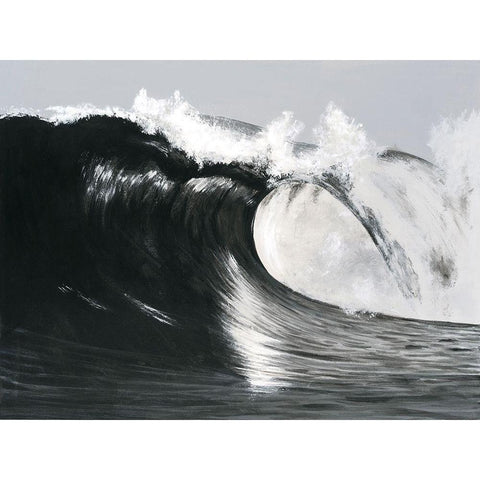 Black And White Waves III Black Modern Wood Framed Art Print by Willett, Michael