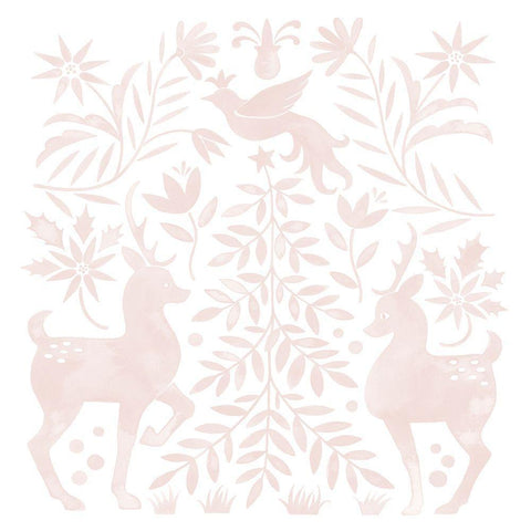 Otomi Inspired Christmas II Gold Ornate Wood Framed Art Print with Double Matting by Popp, Grace