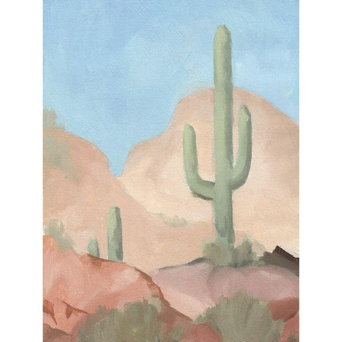 Sunny Saguaro I White Modern Wood Framed Art Print by Green, Jacob
