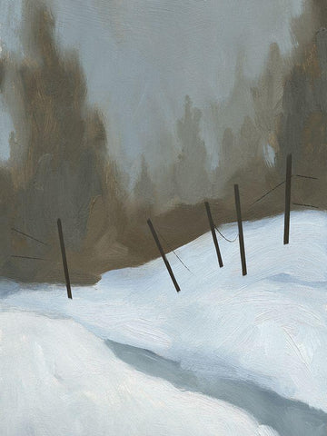 Deep Snow II White Modern Wood Framed Art Print with Double Matting by Green, Jacob