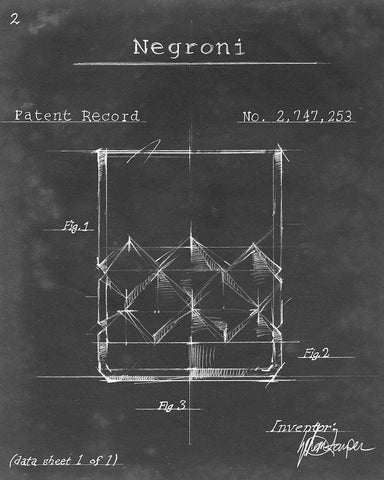 Barware Blueprint IX White Modern Wood Framed Art Print with Double Matting by Harper, Ethan