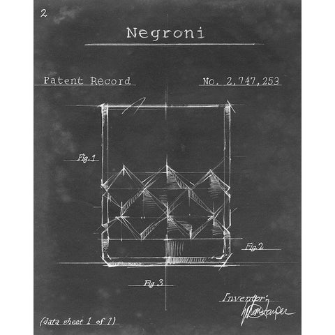 Barware Blueprint IX Gold Ornate Wood Framed Art Print with Double Matting by Harper, Ethan