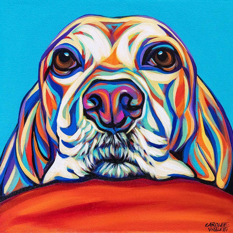 Kaleidoscope Dog II Black Modern Wood Framed Art Print by Vitaletti, Carolee