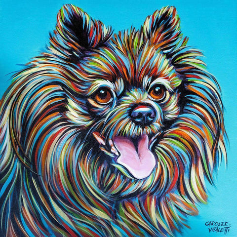 Kaleidoscope Dog III Black Modern Wood Framed Art Print by Vitaletti, Carolee