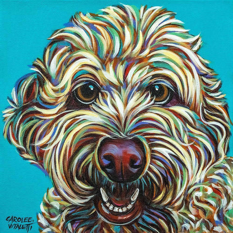 Kaleidoscope Dog IV White Modern Wood Framed Art Print by Vitaletti, Carolee