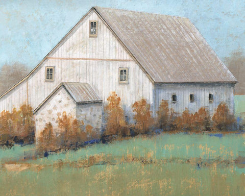 Rustic Barn I White Modern Wood Framed Art Print with Double Matting by OToole, Tim