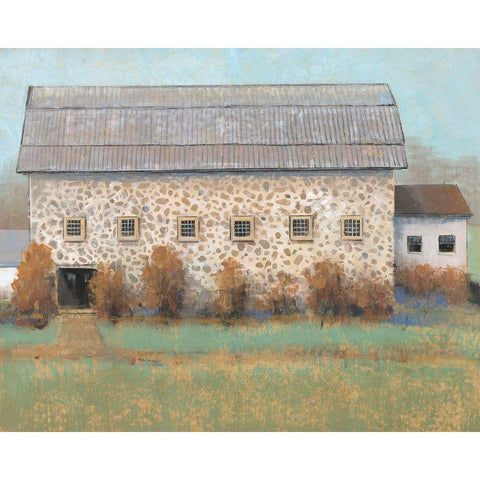 Rustic Barn II Black Modern Wood Framed Art Print with Double Matting by OToole, Tim