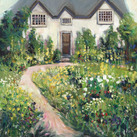 Garden Cottage I White Modern Wood Framed Art Print by OToole, Tim