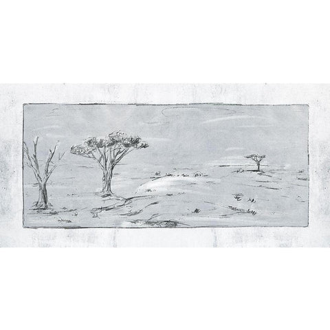 Snowy Land I Black Modern Wood Framed Art Print with Double Matting by Wang, Melissa