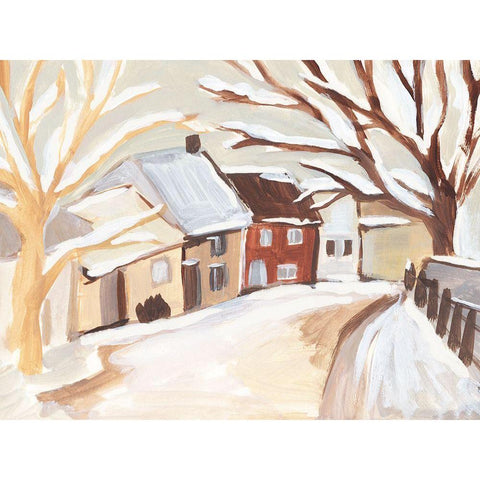 Snowy Street II Black Modern Wood Framed Art Print by Warren, Annie