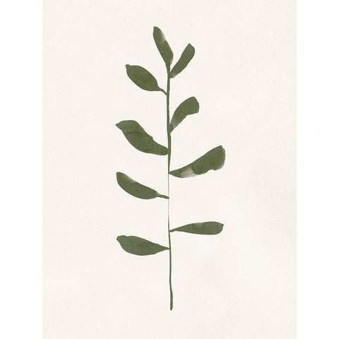 Minimal Sprig I White Modern Wood Framed Art Print by Barnes, Victoria